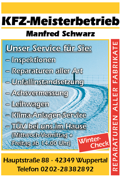 KFZ-Werkstatt – KFZ-Meisterbetrieb Manfred Schwarz
